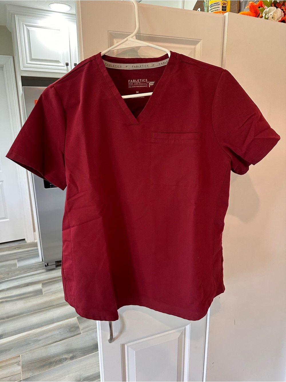 Fabletics Burgundy Scrub Top Medium